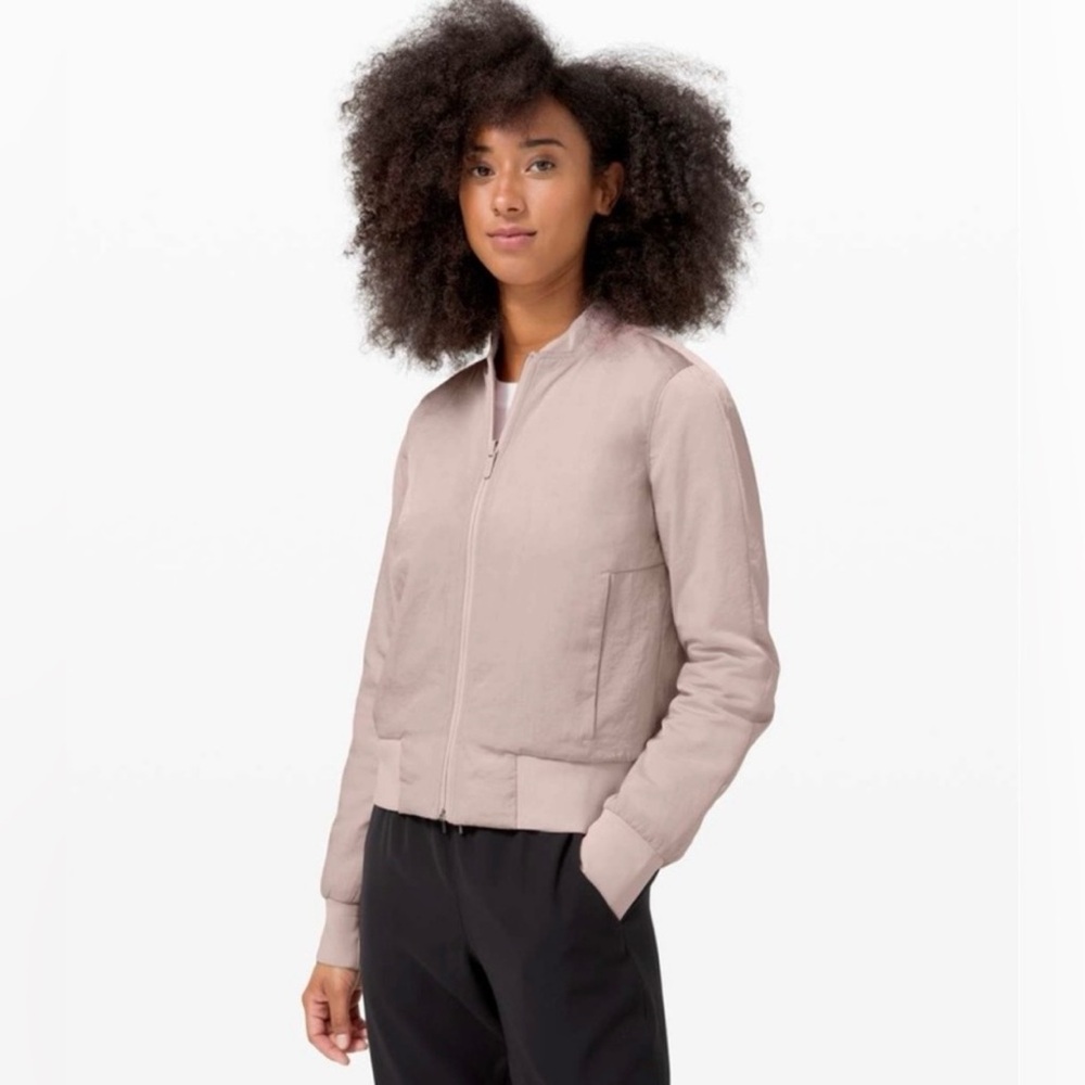 Lululemon Nonstop bomber Jacket pink fawn reversible size 6